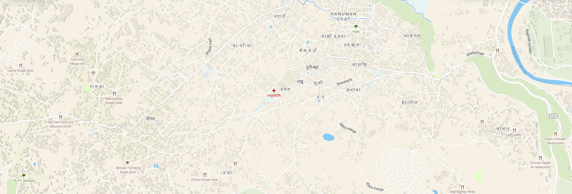 Map showing nearby local deals