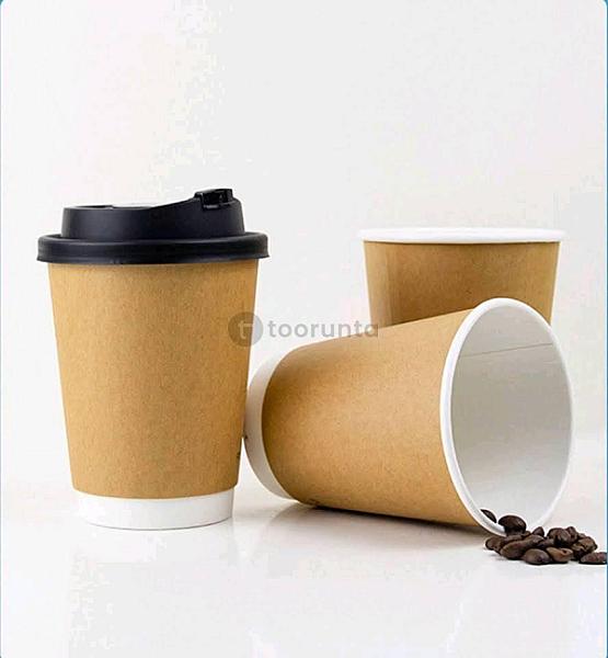 Double Wall Disposable Craft Paper Coffee Cup With Lid | Pack Of 50