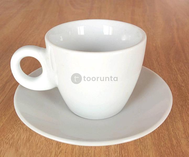 Classic White Porcelain Espresso Cup And Saucer (Set Of 6)