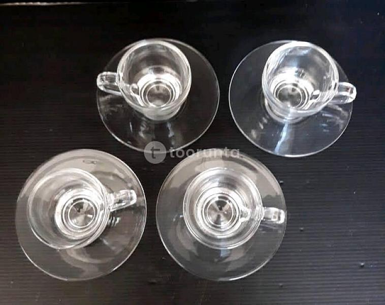 Glass Espresso Cup And Saucer (Set Of 6)