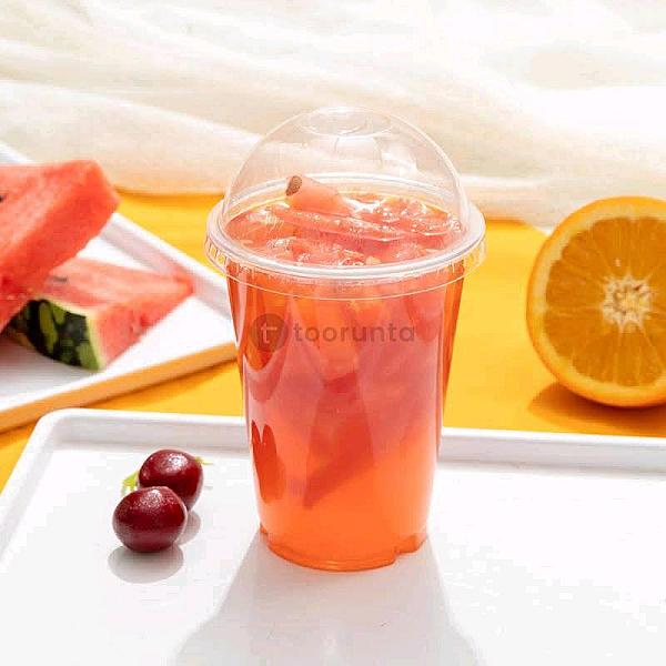 Clear Boba / Bubble Tea Cups With Dome Lid | 700 Ml | Pack Of 50