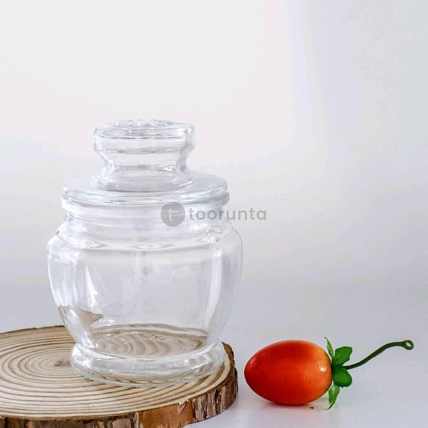 Glass Jar With Lid Flower | Hexagonal | 200 Ml