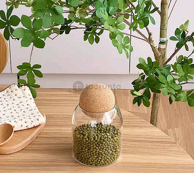 Luxury Glass Jar With Ball Cork Lid – Ideal For Storage & Display I 800ml