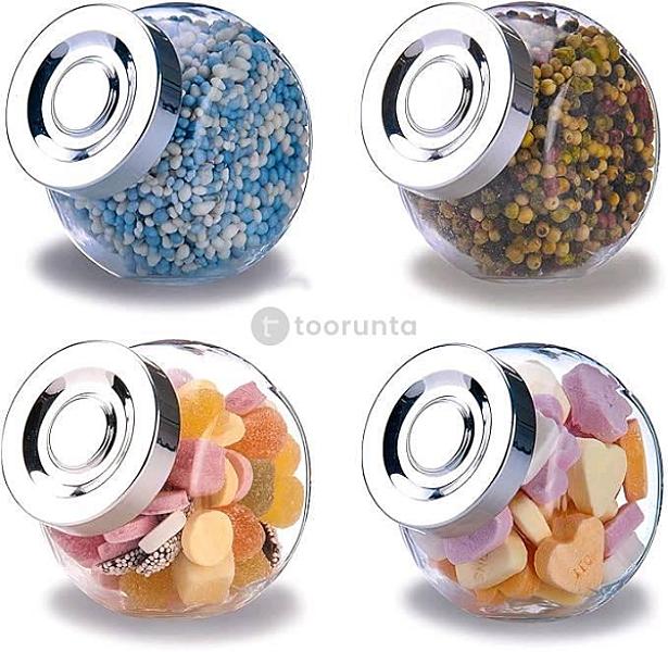 Tilt/stand Glass Jars 200 Ml | Pack Of 4