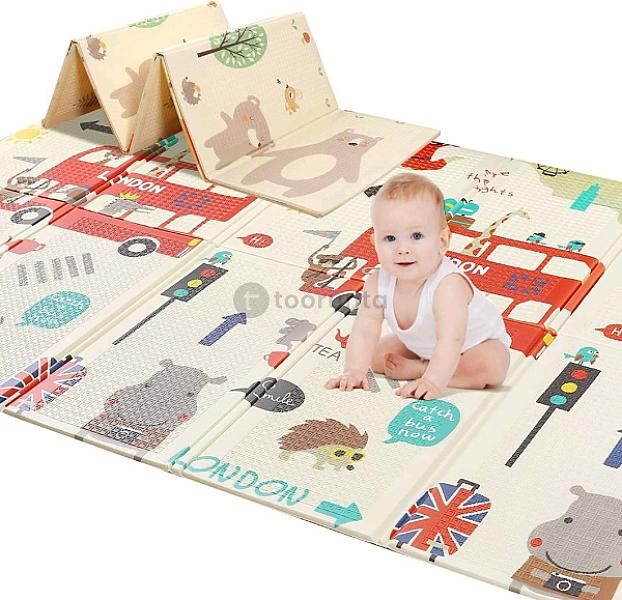 Baby Crawling Play Mat, Non-toxic Foldable Waterproof For Toddlers And Infants (1.5 X 2.0 M)