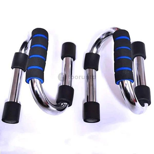 Push Up Bars Strong Chrome Steel With Cushioned Foam Grip For Pushup And Strength Training Workouts (1 Pair)