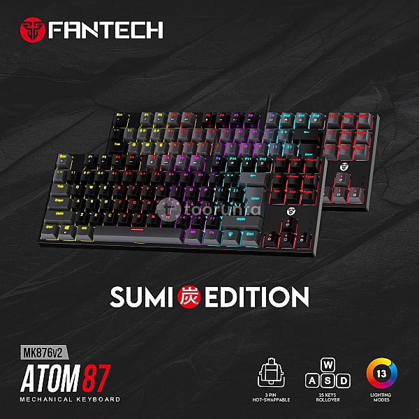 Fantech Atom 87 Mk876 V2 Rgb Tkl Sumi Edition Wired Mechanical Gaming Keyboard