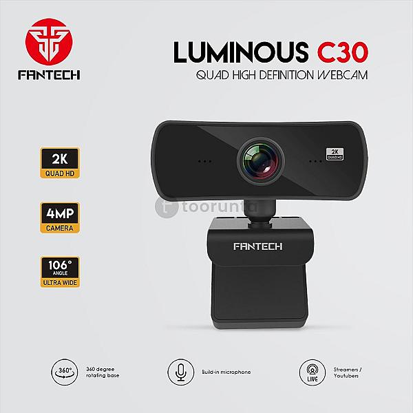 Fantech Luminous C30 Quad High Def 1440p 2k Quad Hd Usb Web Camera Webcam With Built-in Microphone