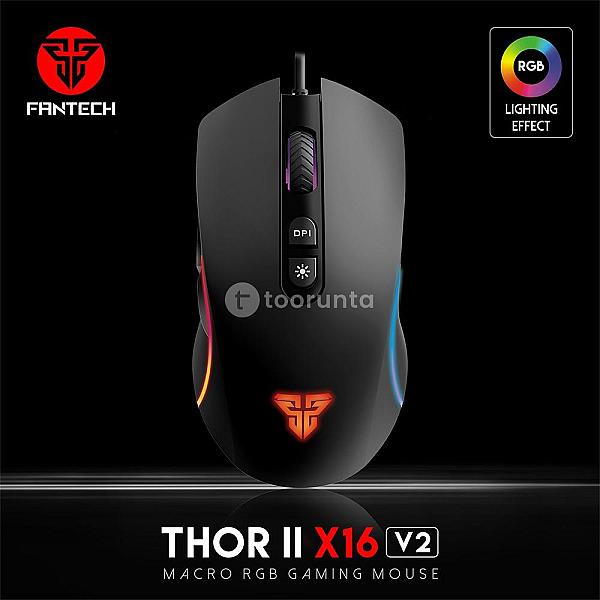 Fantech Thor X16 V2 Macro Rgb Gaming Mouse | Instant A825 Gaming Sensor