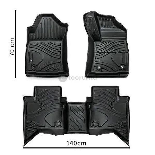 3-piece Tpe Floor Mats For Toyota Hilux Kun26r | 3-piece All-weather Waterproof Car Floor Mat Set | Heavy-duty Anti-slip Interior