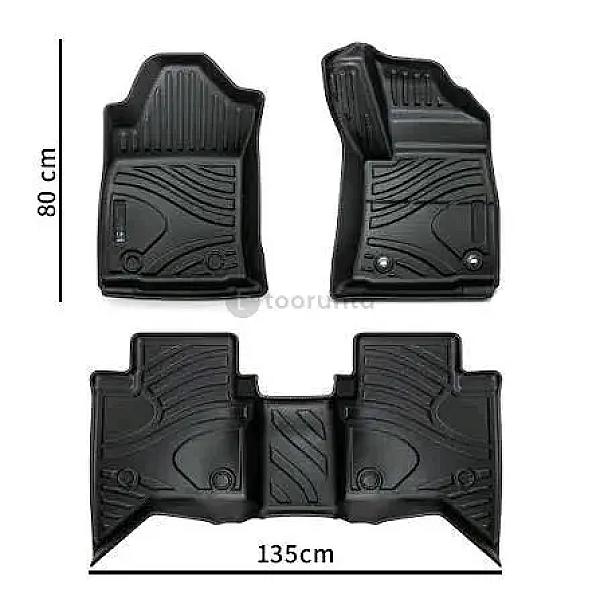 3-piece Tpe Floor Mats For Toyota Hilux Kun25r | 3-piece All-weather Waterproof Car Floor Mat Set | Heavy-duty Anti-slip Interior