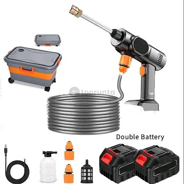 Wireless High-pressure Washer | Cordless Electric Car Pressure Washer | Foam Sprayer & Rinse Gun | 2 Rechargeable Batteries | 6 In 1