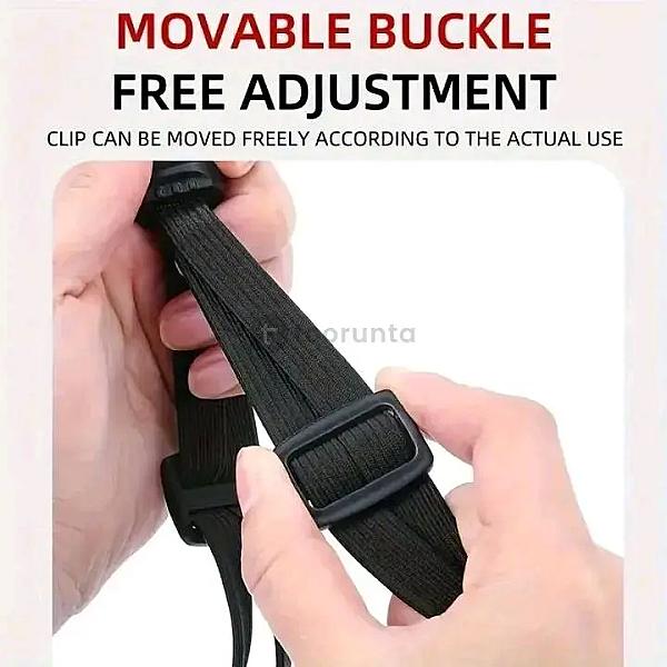 Adjustable Elastic Strap Fastener With Dual Hooks & Buckle | Universal Vehicle Mounting Fixing Strap For Cargo, Luggage & Outdoor Equipment