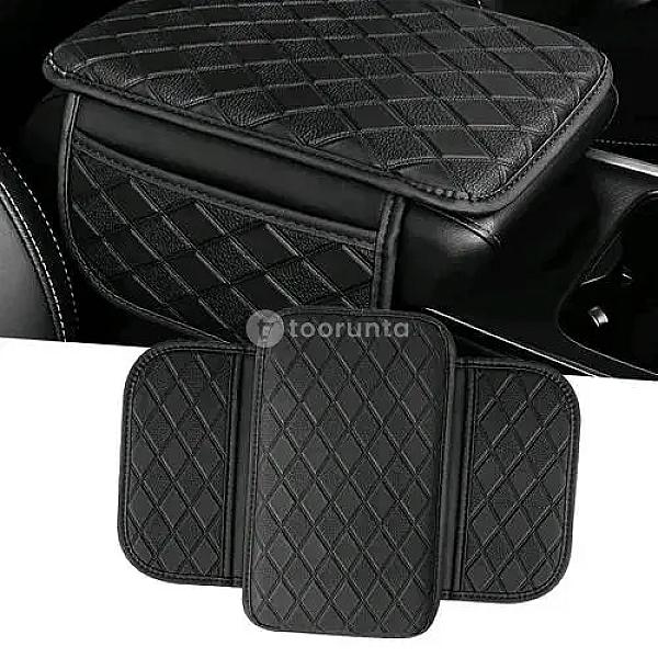 Car Armrest Cover Pad With Dual Storage Pockets | Leather Center Console Cushion | Ergonomic Design Interior | Non-slip |Soft Armrest Plus Organizer For Cars, Suvs & Trucks