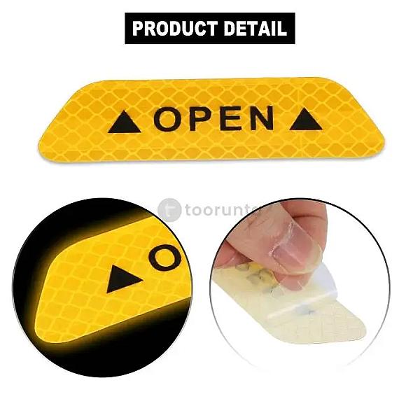 Pcs Car Door Reflective Warning Stickers | High Visibility Reflector Safety Decals For Car Doors | Waterproof Reflective Door Open Safety Stickers For Cars
