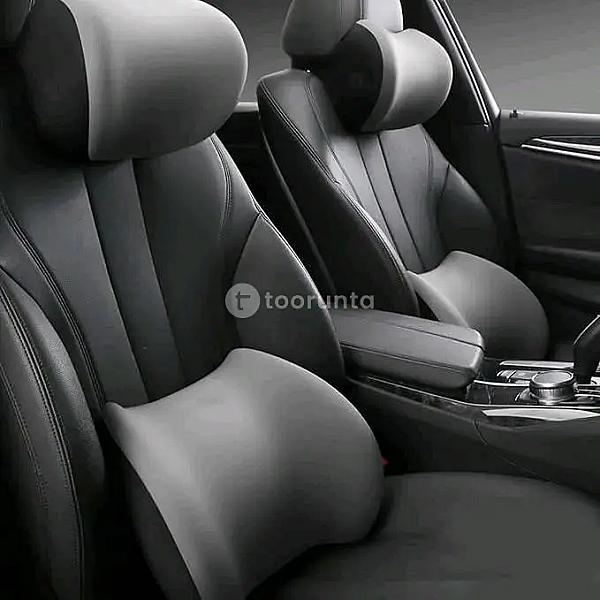 Car Neck Pillow & Lumbar Support Cushion Set | Soft Foam Ergonomic Car Seat Headrest & Back Support Pillow | Breathable Travel Cushion For Cars, Office & Home