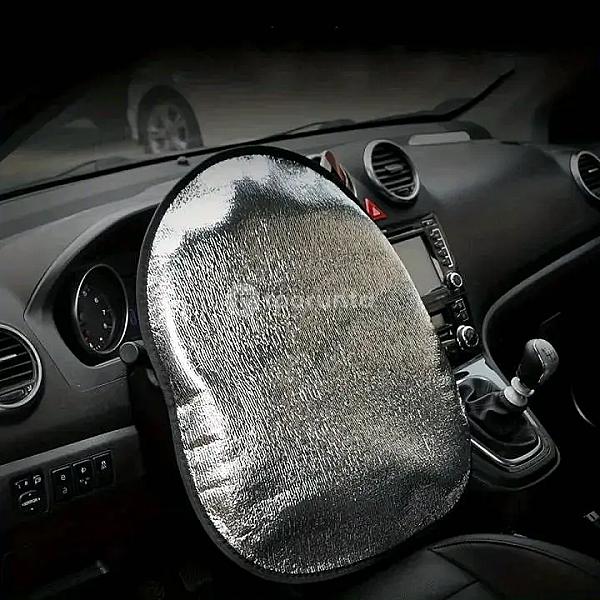 Universal Car Steering Wheel Sunshade Cover | Heat-resistant Steering Wheel Protector 44*50cm | Foldable Uv Reflective Sun Shield For Cars, Suvs, Trucks & Vans