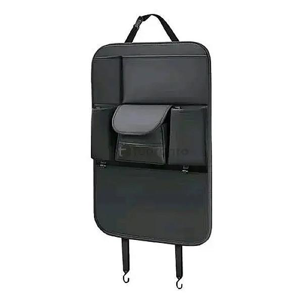Car Back Seat Organizer With Tissue Holder | Multi-pocket Hanging Storage Bag | Pu Leather Rear Seat Organizer For Tablets, Bottles, Umbrellas & Travel Essentials