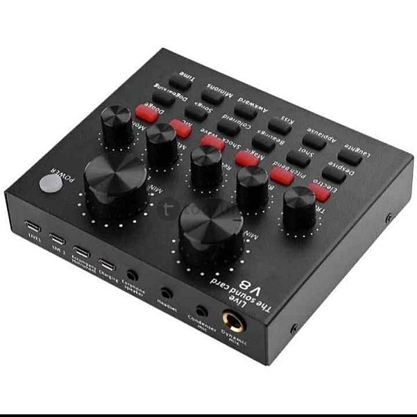 V8 Multifunctional Live Sound Card Usb Audio Interface Intelligent Volume