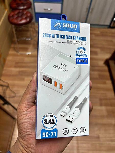 Solid 2usb With Lcd Fast Charging