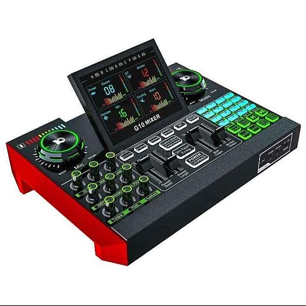 G10 Audio Interface, Podcast Equipment, Live Sound Card For Streaming, 48v Phantom Power, Sound Boar
