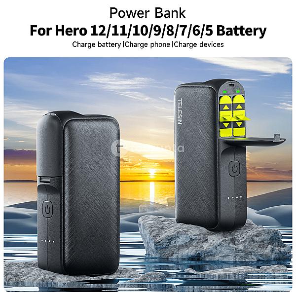 Telesin 10000mah Power Bank Charger Box For Gopro Hero 5/6/7/8/9/10/11