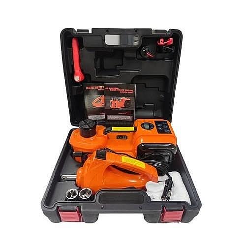 Electric Hydraulic Car Jack 5 Ton | 3-in-1 Car Lifting Jack With Tire Inflator Pump, Electric Impact Wrench & Led Light | Portable Emergency Auto Repair Tool Kit For Cars, Suvs & Vans