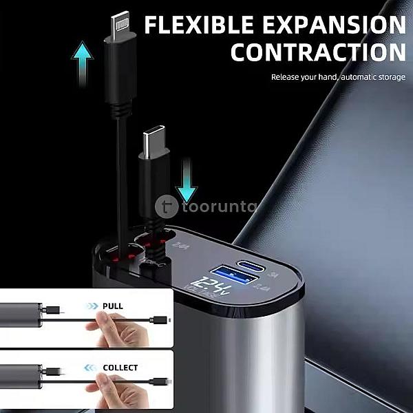 Car Charger 4in1 Car Charger Cables 4in 1 Fast Car Phone Charger | Super Fast Charge 120 W