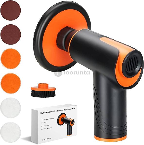 Car Polishing Machine Portable Cordless | 2000mah Rechargeable Electric Buffer Polisher | 2250-18000 Rpm Scratch Remover Kit | 2 Variable Speeds Mini Detail Waxing Tool For Car, Motorcycle, And Home