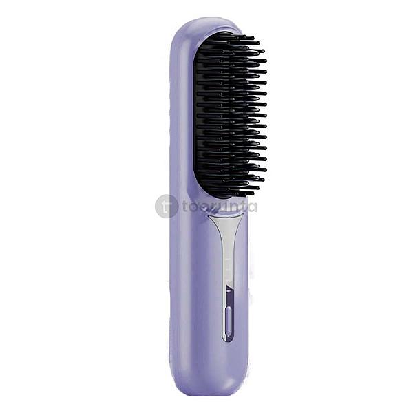 Hair Straightener Comb Wireless & Electric | Portable Wet & Dry Hairbrush | Anti-static Tool | Ceramic Heating | Professional Negative Ion Brush For Curly & Thick Hair | Compact Cordless Design | 3 He