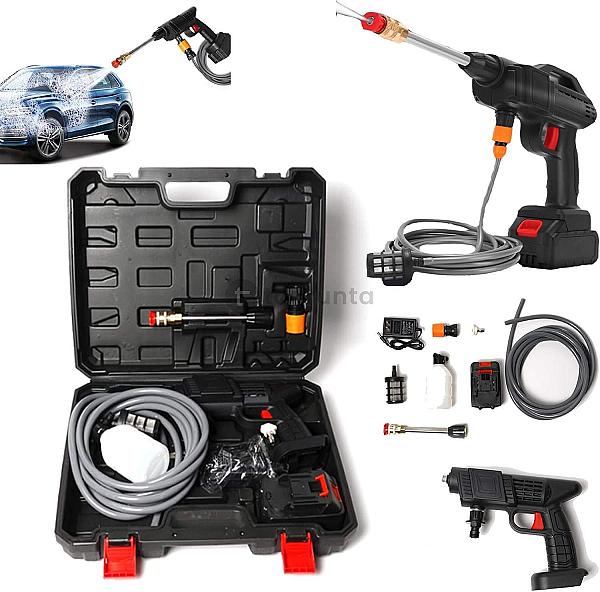 Portable Cordless High Pressure Car Washer Spray Gun With Double Battery | Rechargeable Water Pressure Cleaner For Car Washing, Garden Watering, Patio Cleaning & Outdoor Use