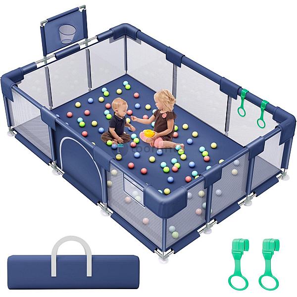 Children's Game Fence | Large Play Yard Safety Fence For Toddlers | Portable Indoor & Outdoor Play Area With Breathable Mesh Sides And Anti-slip Base | Baby Playing Fence | Strong And Durable