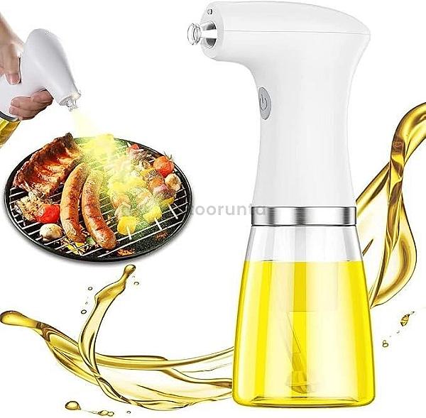 Electric Oil Sprayer For Cooking | Usb Rechargeable Olive Oil Mister & Dispenser With Led Light | Comes With Rated Power 8w And Rated Voltage 3.7v | Adjustable Fine Mist Spray Bottle For Air Fryer, Bb