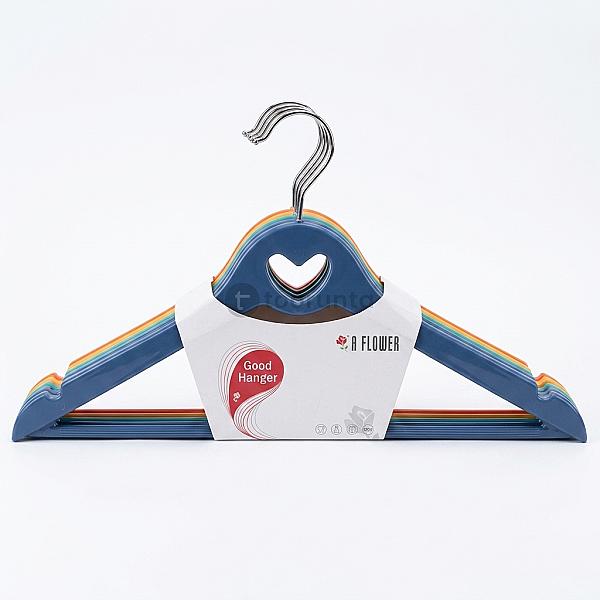 5 Pcs Premium Color Nesting Clothes Hangers Set | Non-slip Plastic Wardrobe Hangers With Accessory Hooks | Space Saving Closet Organizer For Shirts, Jackets, Dresses & Pants