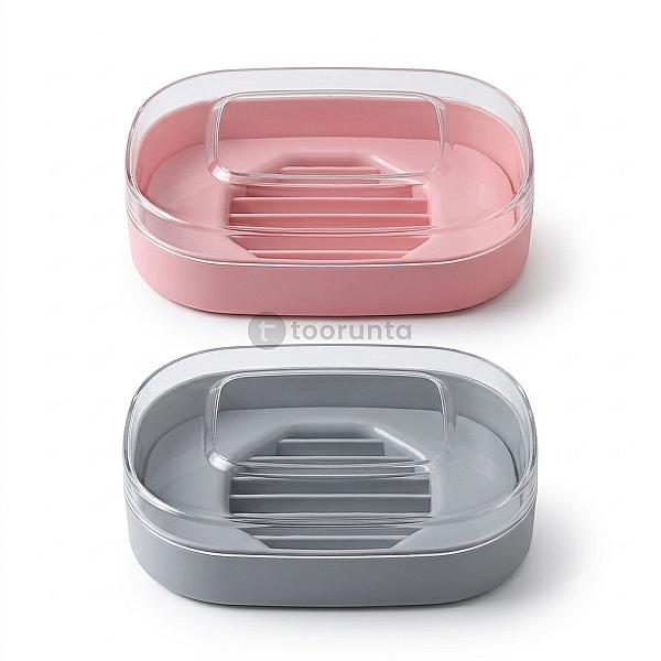 Self-draining Soap Dish With Lid | Set Of 2 Portable Soap Storage Box | Waterproof Travel Soap Holder For Bathroom, Kitchen, Shower & Outdoor Use | Ergonomic Design
