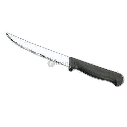 Stainless Steel Steak Knife | Eotia Brand Serrated Steak Knives With Black Plastic Handle | Sharp Table Knife For Steak, Bbq, Meat & Restaurant Use | Small And Easy To Use