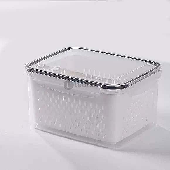 3300ml Food Storage Container With Drain Basket | Eotia Brand Airtight Fresh Keeping Box With Silicone Seal | Bpa-free Fruit & Vegetable Storage Container