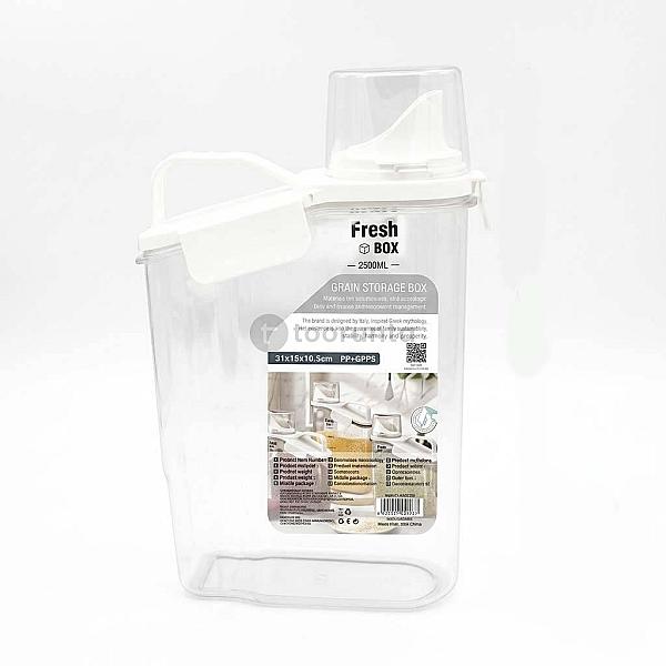 2500ml Airtight Grain Storage Container | Eotia Brand Bpa-free Food Storage Box With Silicone Sealed Lids Measuring Cup | Rice, Cereal & Dry Food Organizer