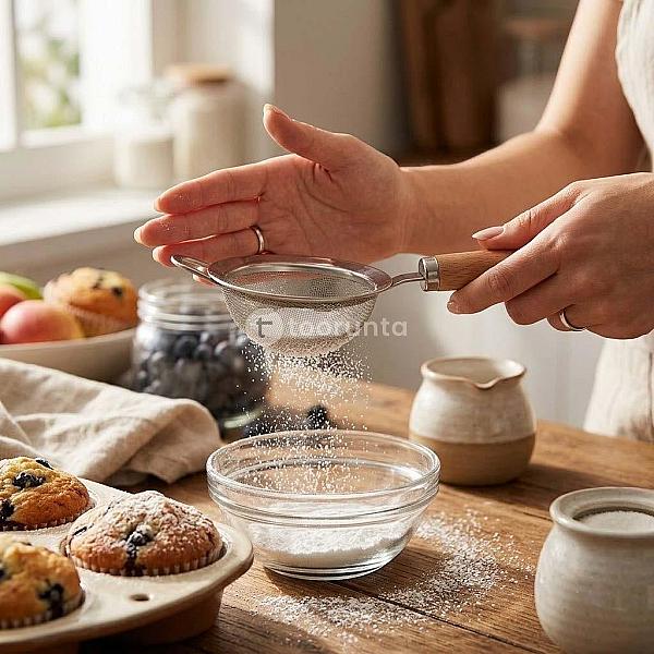 Stainless Steel Fine Mesh Strainer with Wooden Handle | Kitchen Tea, Flour & Food Sieve | Erotia Brand Durable Handheld Filter Strainer
