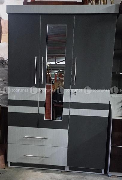 Three Door Two Piece Wood Cupboard