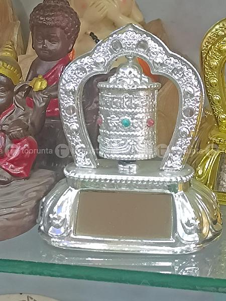 Silver-colored Buddhist Prayer Wheel