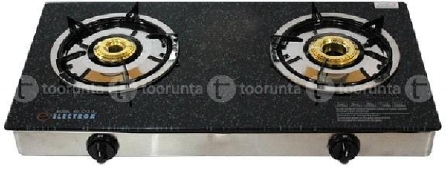 Electron Glass Top 2 Burners Gas Stove Cy215