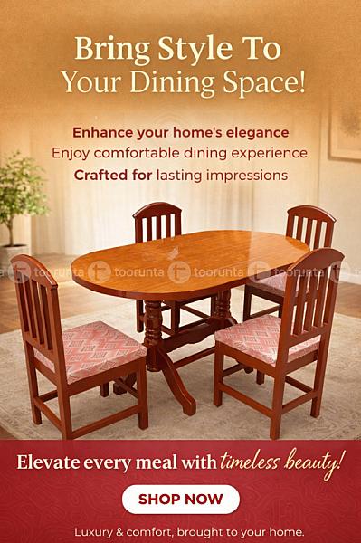 Yellow Red High Wooden Quality 4 Seater Dinning Table Set With Formica Finishing And Durable Paint