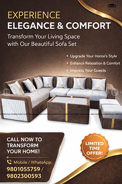 Premium Luxury L Shaped Roma Velvet Sofa Set For Living Room Office With Tea Table,couple Dice Shaped Seats/muda, Coffee