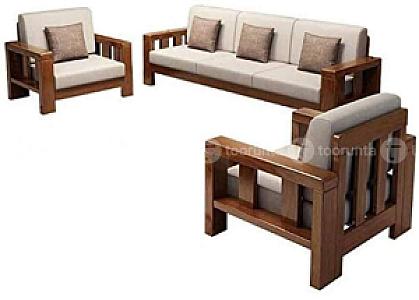 Wooden sofa 3-2-1 seat