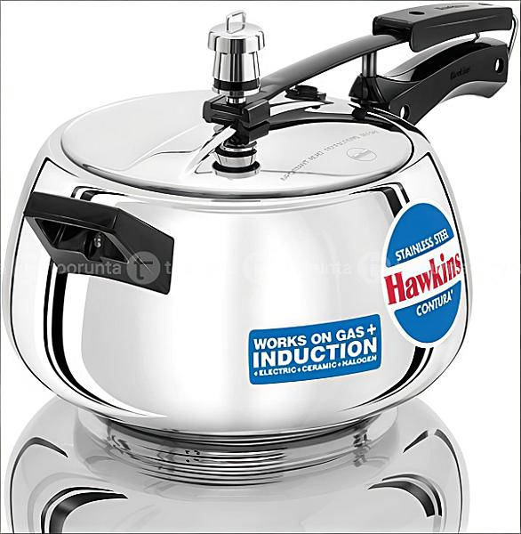 Hawkins Stainless Steel Contura Pressure Cooker , 5 Litre-ssc50