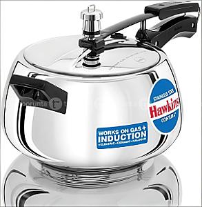 Hawkins Stainless Steel Contura Pressure Cooker , 5 Litre-Ssc50