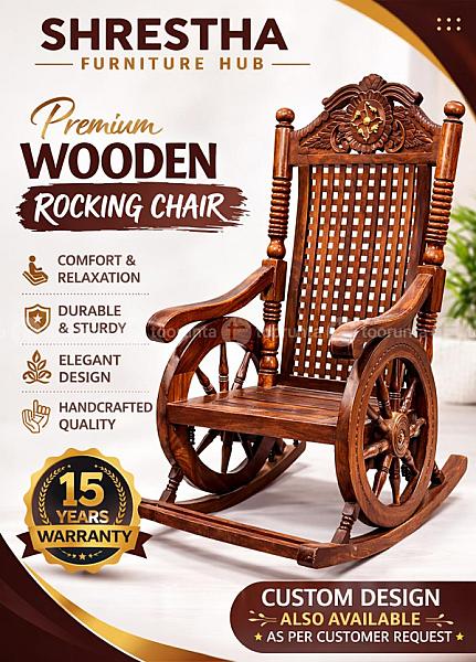 Premium Handcrafted Classic Designed Wooden Rocking Chair