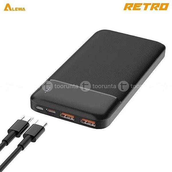 Alewa Retro 10000mah Power Bank Fast Charging Rapid 2x Recharge Digital Display