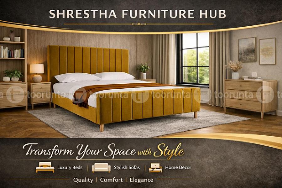 Modern Luxury Minimalist Queen Size(5*6.5ft) Bed With Natural Oak Legs